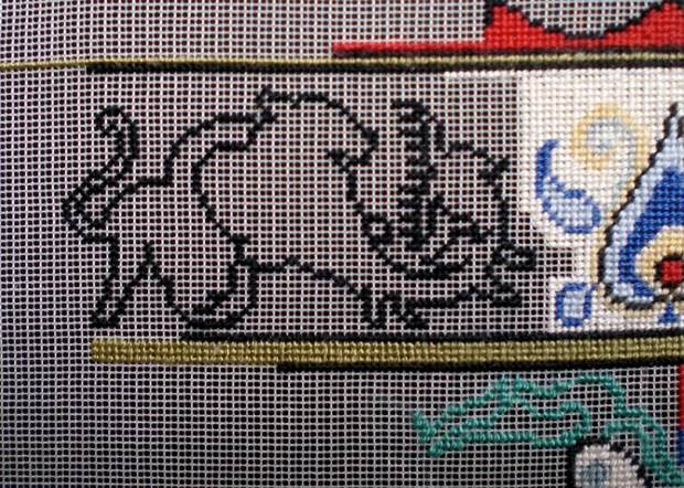 49 stitches = one inch (2.54 cm)