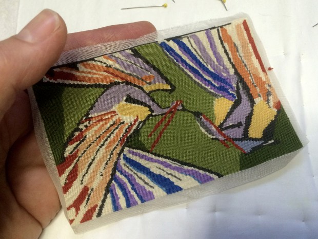 modern miniature peacock rug