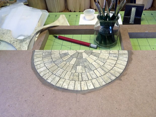 Sea House Warming Hut, modern miniatures, faux stone tile